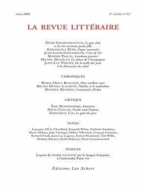 cover image of La Revue Littéraire N°12
